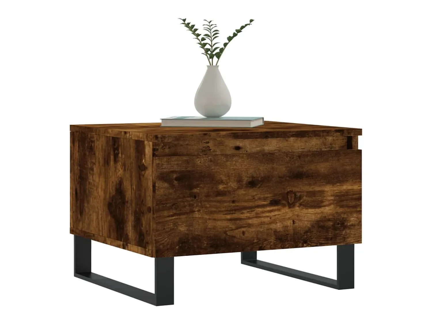 Mesa De Centro* Conjunto de 2 Mesas de Centro | Mesa de apoio | Mesa de café 50x46x35cm deriv. madeira carvalho fumado Castanho