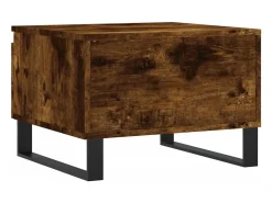 Mesa De Centro* Conjunto de 2 Mesas de Centro | Mesa de apoio | Mesa de café 50x46x35cm deriv. madeira carvalho fumado Castanho