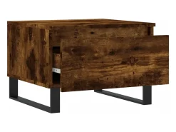 Mesa De Centro* Conjunto de 2 Mesas de Centro | Mesa de apoio | Mesa de café 50x46x35cm deriv. madeira carvalho fumado Castanho