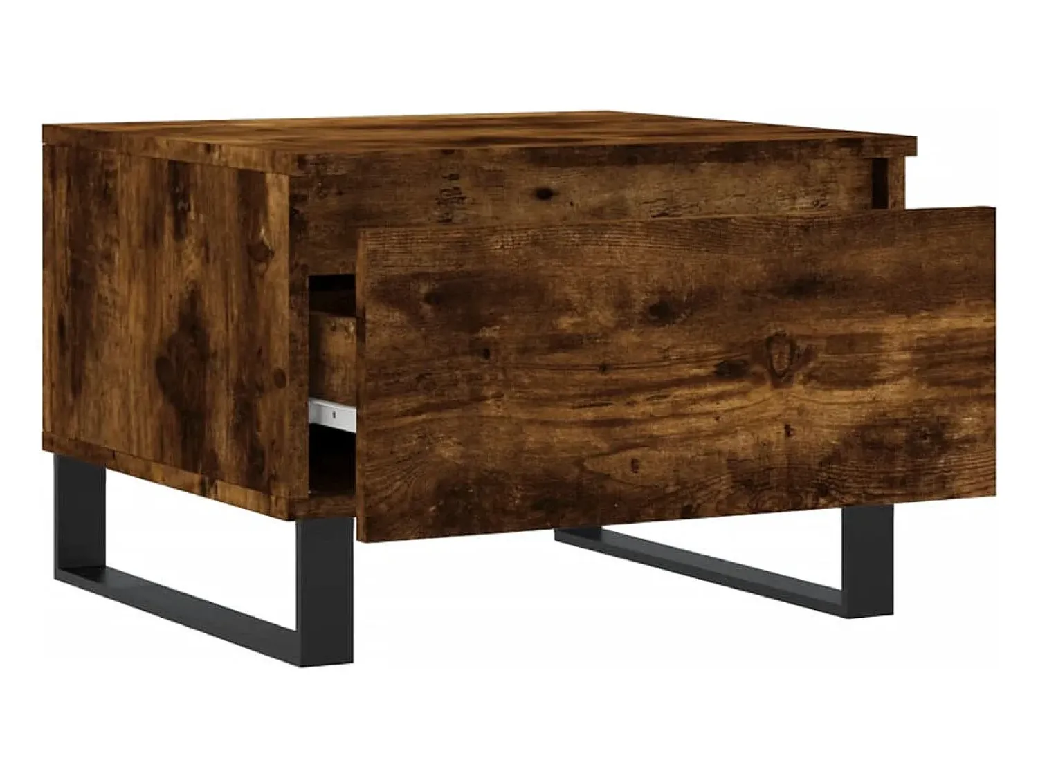Mesa De Centro* Conjunto de 2 Mesas de Centro | Mesa de apoio | Mesa de café 50x46x35cm deriv. madeira carvalho fumado Castanho