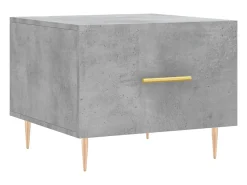 Conjunto de 2 Mesas de Centro | Mesa de apoio | Mesa de café 50x50x40 cm madeira processada cinza cimento^ Mesa De Centro