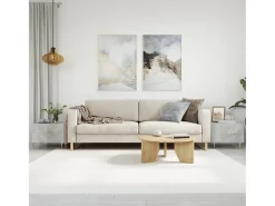 Conjunto de 2 Mesas de Centro | Mesa de apoio | Mesa de café 50x50x40 cm madeira processada cinza cimento^ Mesa De Centro