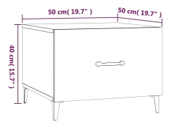 Best Conjunto de 2 Mesas de Centro | Mesa de apoio com pernas de metal 50x50x40 cm Castanho