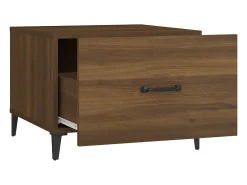 Best Conjunto de 2 Mesas de Centro | Mesa de apoio com pernas de metal 50x50x40 cm Castanho