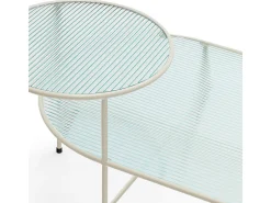 Teulat Conjunto de 2 mesas de centro para sala creme 120x60 cm Branco