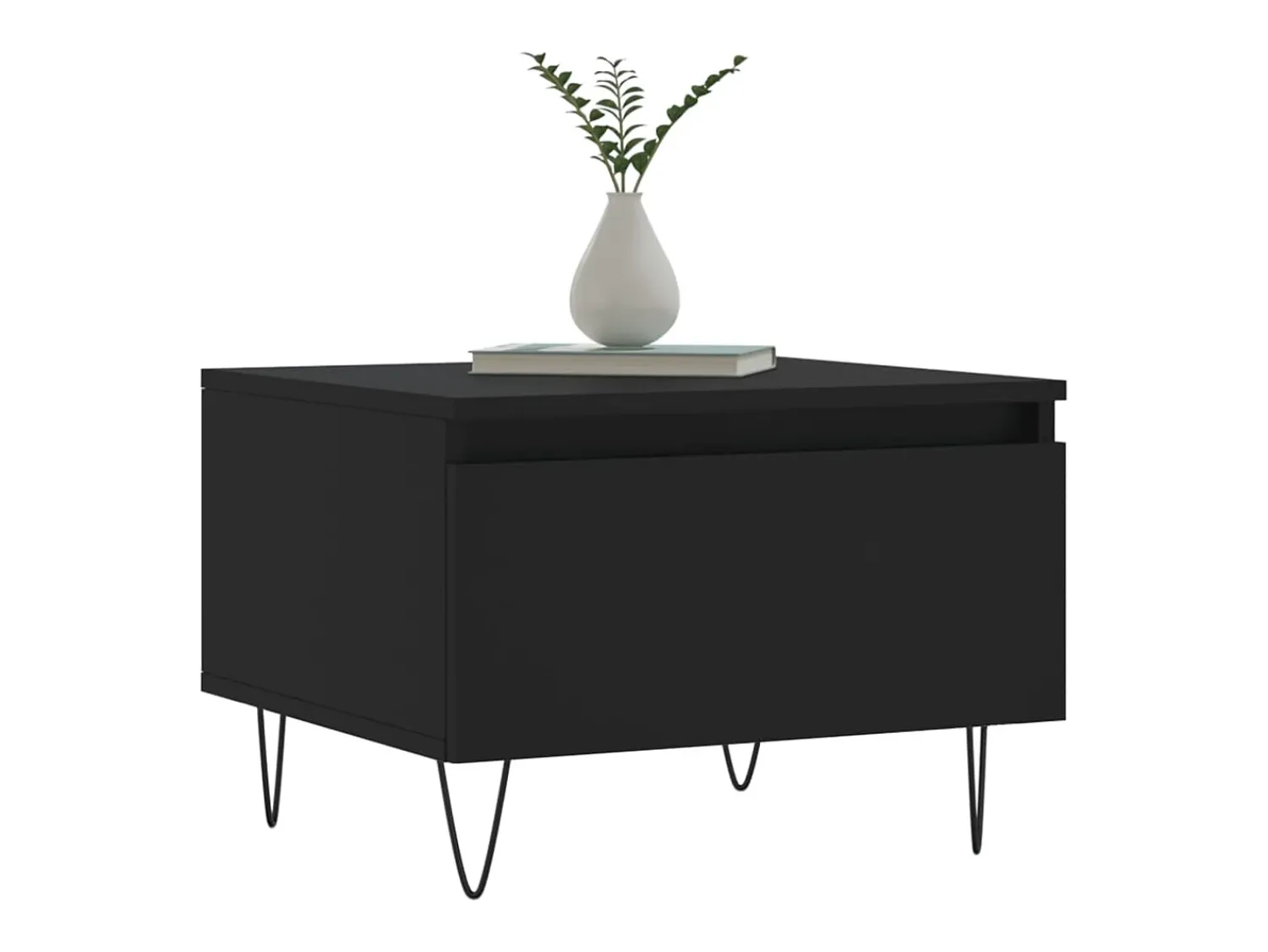 Mesa De Centro* Conjunto de 2 Mesas de Centro | Mesa de apoio | Mesa de café 50x46x35 cm derivados de madeira Preto