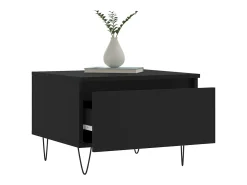 Mesa De Centro* Conjunto de 2 Mesas de Centro | Mesa de apoio | Mesa de café 50x46x35 cm derivados de madeira Preto