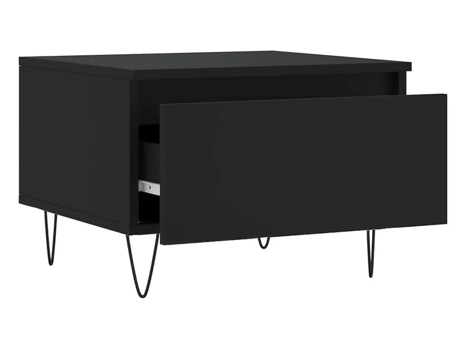 Mesa De Centro* Conjunto de 2 Mesas de Centro | Mesa de apoio | Mesa de café 50x46x35 cm derivados de madeira Preto