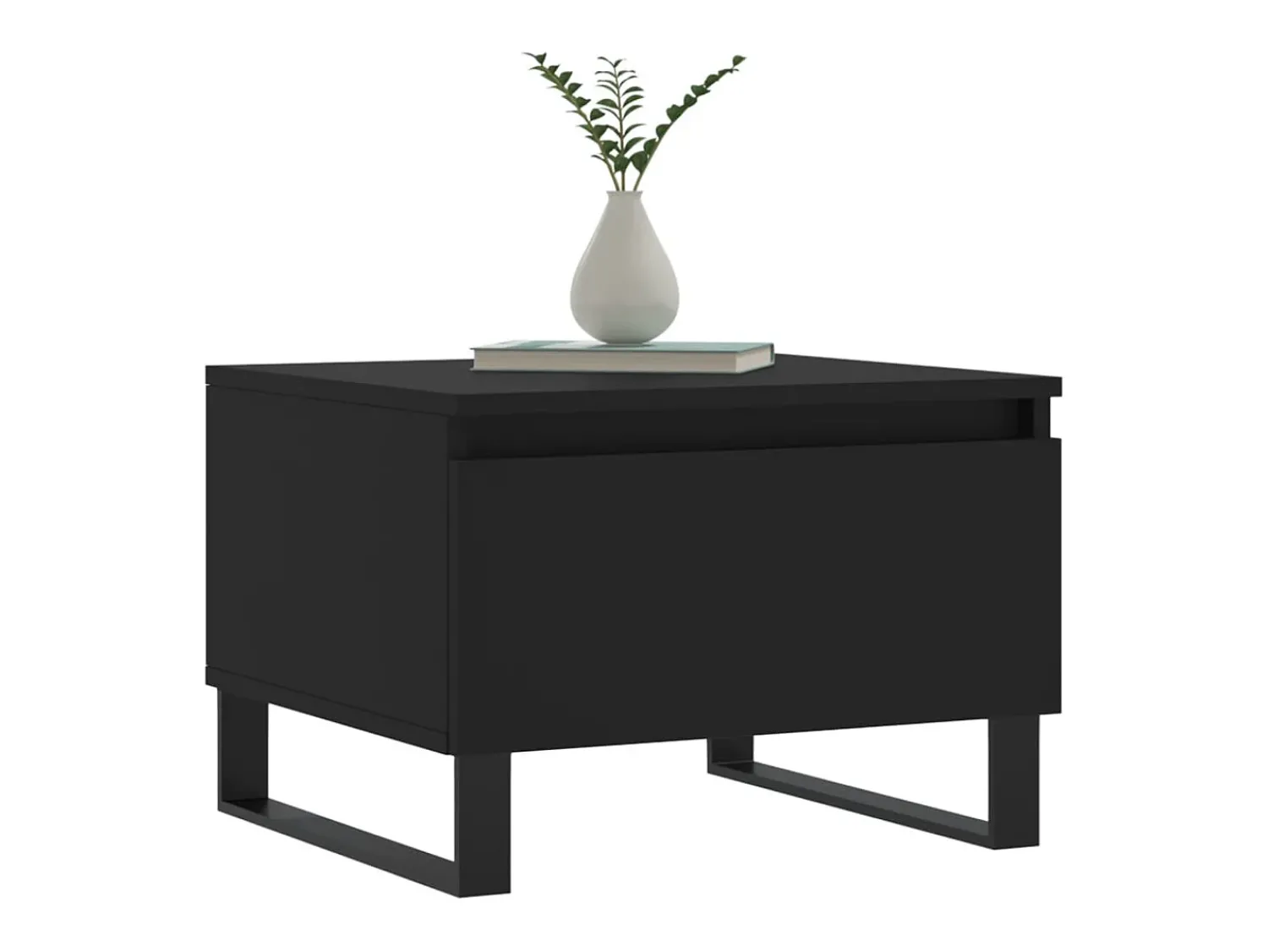 Mesa De Centro* Conjunto de 2 Mesas de Centro | Mesa de apoio | Mesa de café 50x46x35 cm derivados de madeira Preto