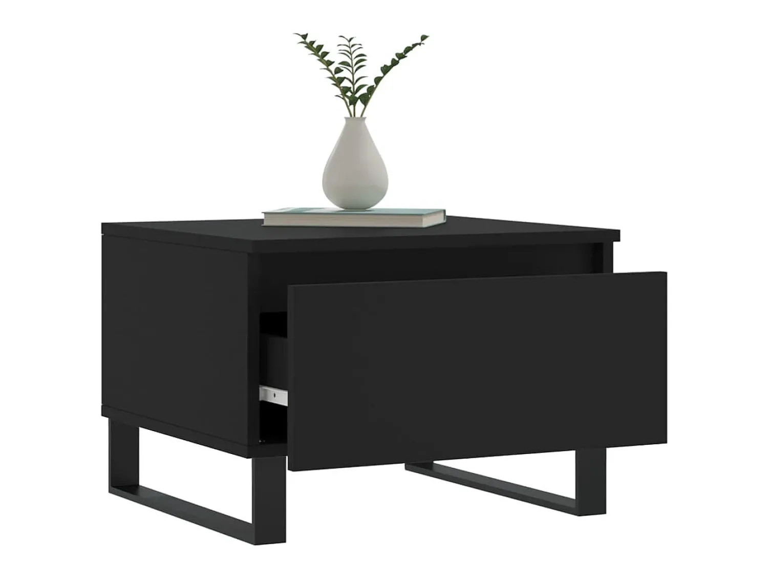 Mesa De Centro* Conjunto de 2 Mesas de Centro | Mesa de apoio | Mesa de café 50x46x35 cm derivados de madeira Preto