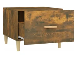 Mesa De Centro| Conjunto de 2 Mesas de Centro | Mesa de apoio 50x50x40 cm madeira processada cor fumado Castanho