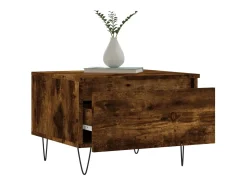 Mesa De Centro| Conjunto de 2 Mesas de Centro | Mesa de apoio | Mesa de café 50x46x35cm deriv. madeira carvalho fumado Castanho