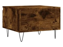 Mesa De Centro| Conjunto de 2 Mesas de Centro | Mesa de apoio | Mesa de café 50x46x35cm deriv. madeira carvalho fumado Castanho