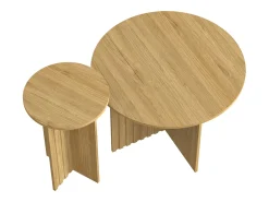 Mesa De Centro| Conjunto de 2 mesas de centro modernas em madeira - Mesas de centro redondas com design escandinavo - 76x76x50cm Natural claro