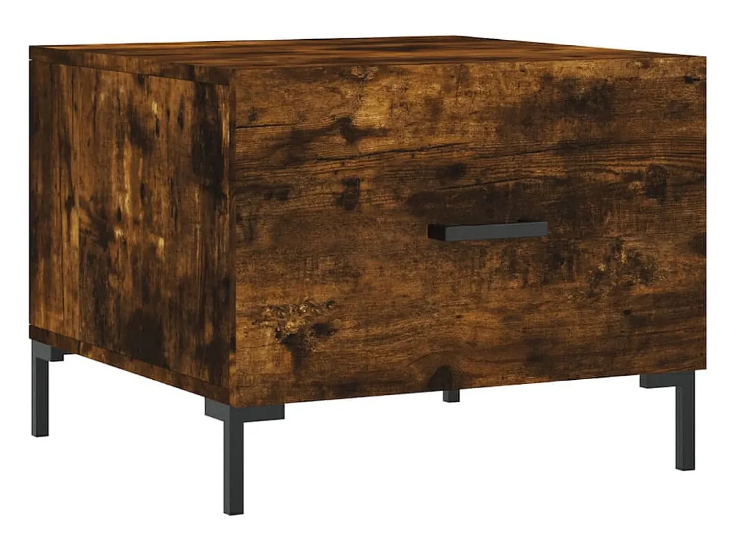 Conjunto de 2 Mesas de Centro | Mesa de apoio | Mesa de café 50x50x40 cm madeira processada cor fumado^ Mesa De Centro