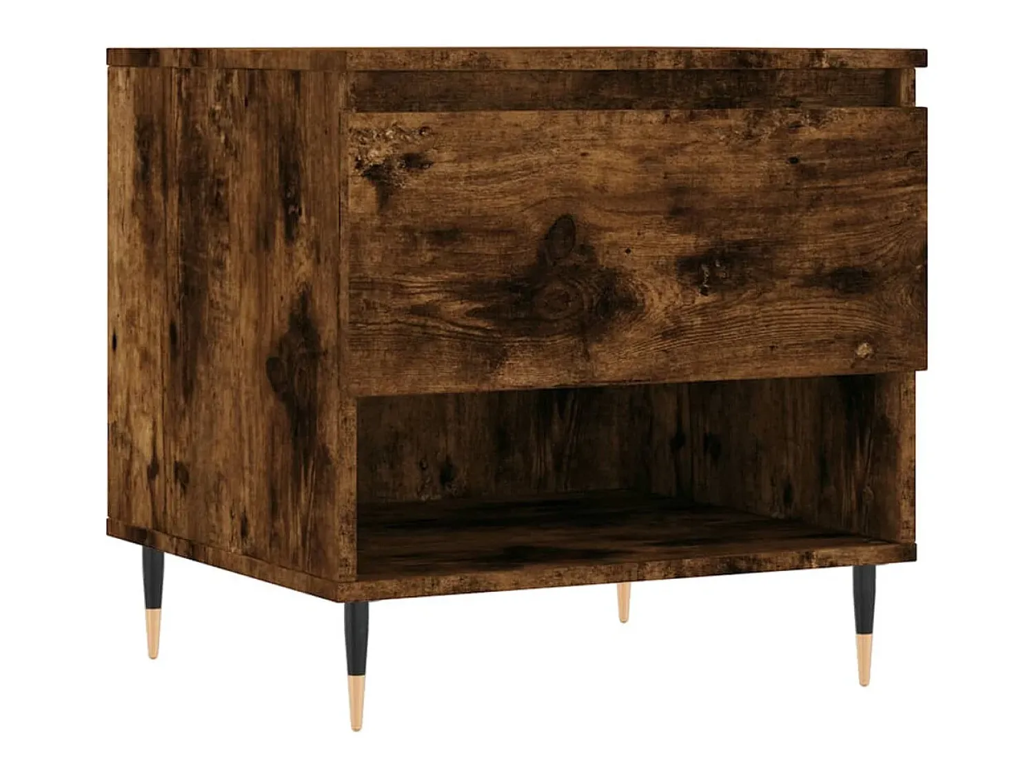 Mesa De Centro* Conjunto de 2 Mesas de Centro | Mesa de apoio | Mesa de café 50x46x50cm deriv. madeira carvalho fumado Castanho