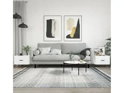 Mesa De Centro| Conjunto de 2 Mesas de Centro | Mesa de apoio | Mesa de café 50x50x40 cm brilhante Branco