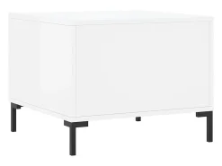 Mesa De Centro| Conjunto de 2 Mesas de Centro | Mesa de apoio | Mesa de café 50x50x40 cm brilhante Branco