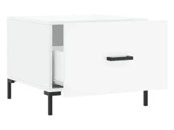 Mesa De Centro| Conjunto de 2 Mesas de Centro | Mesa de apoio | Mesa de café 50x50x40 cm brilhante Branco