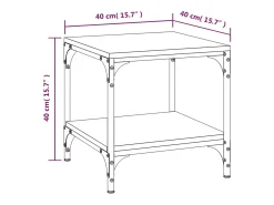 Clearance Conjunto de 2 Mesas de Centro | Mesa de apoio | Mesa de café 40x40x40 cm derivados madeira fumado Castanho