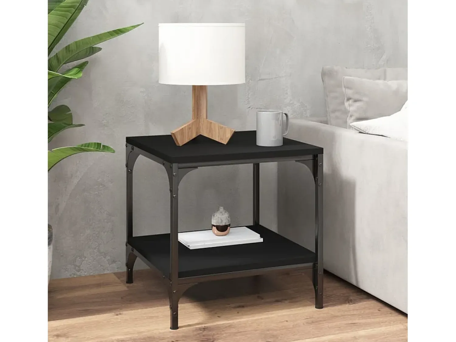 Conjunto de 2 Mesas de Centro | Mesa de apoio | Mesa de café 40x40x40 cm derivados de madeira^ Mesa De Centro