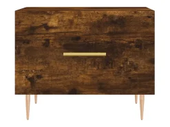 Mesa De Centro| Conjunto de 2 Mesas de Centro | Mesa de apoio | Mesa de café 50x50x40 cm madeira processada cor fumado Castanho