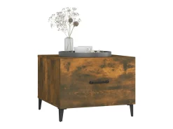 Mesa De Centro* Conjunto de 2 Mesas de Centro | Mesa de apoio com pernas de metal 50x50x40 cm fumado Castanho