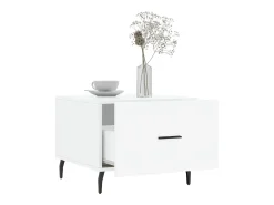 Mesa De Centro| Conjunto de 2 Mesas de Centro | Mesa de apoio | Mesa de café 50x50x40 cm brilhante Branco