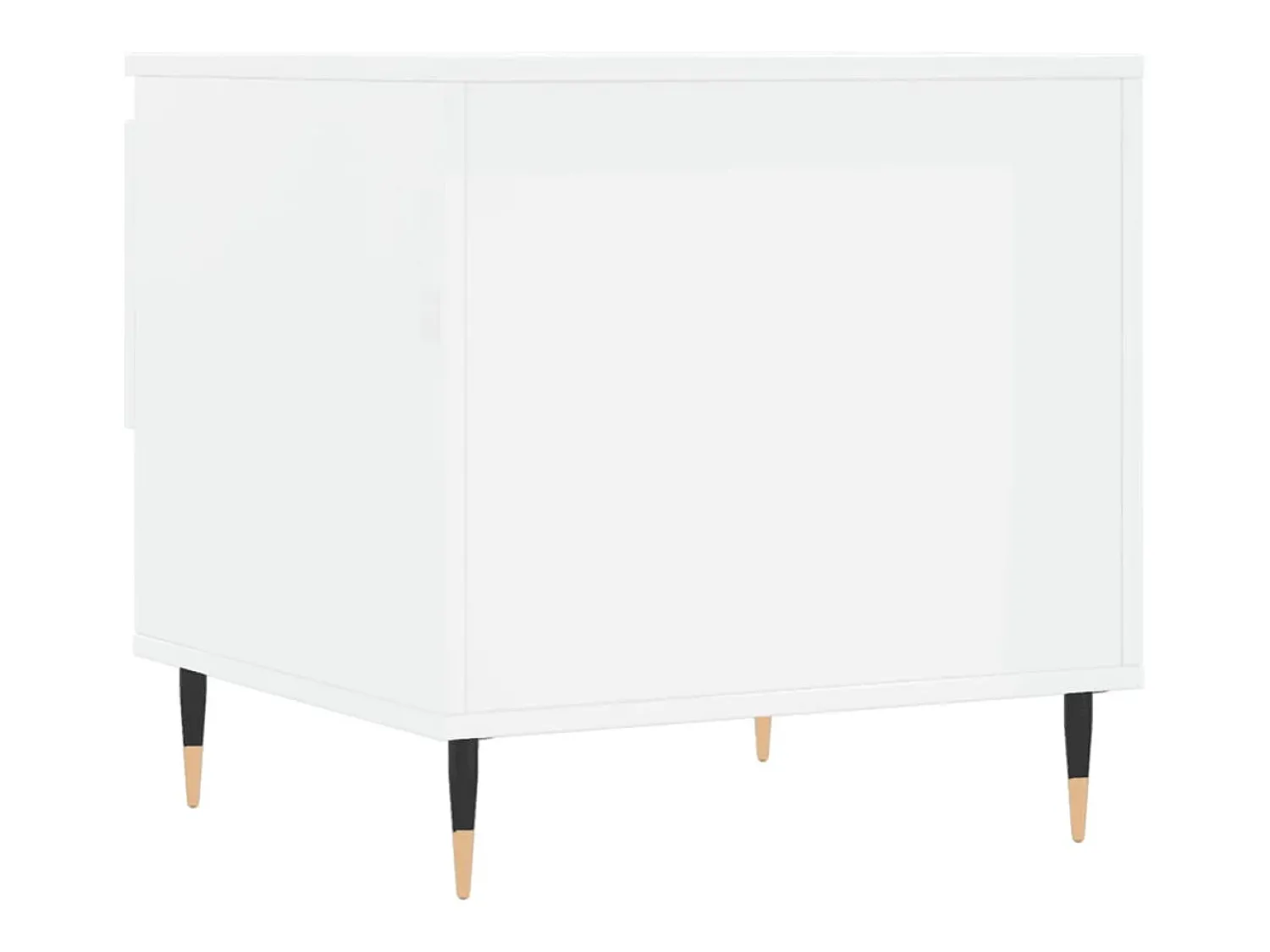 Mesa De Centro* Conjunto de 2 Mesas de Centro | Mesa de apoio | Mesa de café 50x46x50cm deriv. madeira brilhante Branco