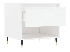 Mesa De Centro* Conjunto de 2 Mesas de Centro | Mesa de apoio | Mesa de café 50x46x50cm deriv. madeira brilhante Branco