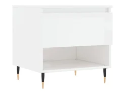 Mesa De Centro* Conjunto de 2 Mesas de Centro | Mesa de apoio | Mesa de café 50x46x50cm deriv. madeira brilhante Branco