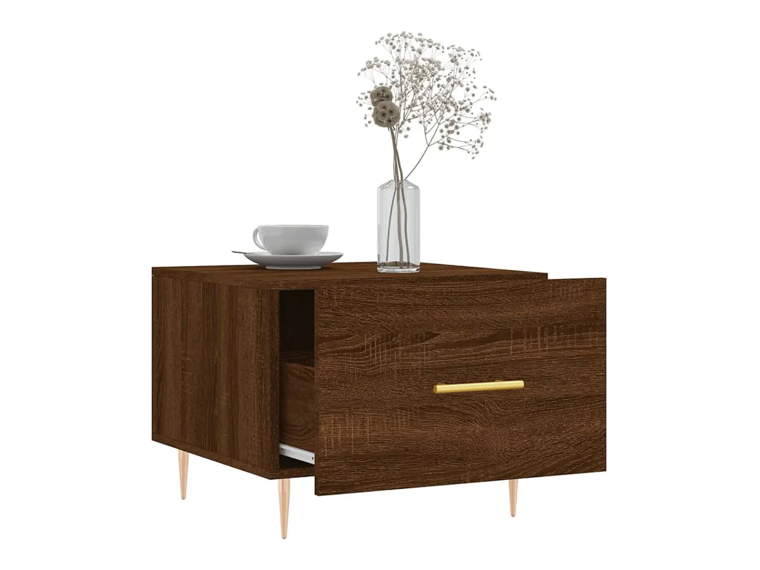 Conjunto de 2 Mesas de Centro | Mesa de apoio | Mesa de café 50x50x40 cm madeira proc. carvalho^ Mesa De Centro