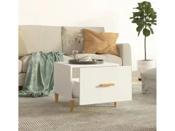 Mesa De Centro* Conjunto de 2 Mesas de Centro | Mesa de apoio 50x50x40 cm madeira processada Branco