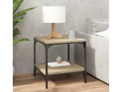 Mesa De Centro* Conjunto de 2 Mesas de Centro | Mesa de apoio | Mesa de café 40x40x40 cm derivados madeira sonoma Castanho
