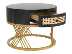 Mesa De Centro*ModernLuxe Conjunto de 2 mesas de centro encaixáveis ​​​​- tampo efeito mármore - Preto