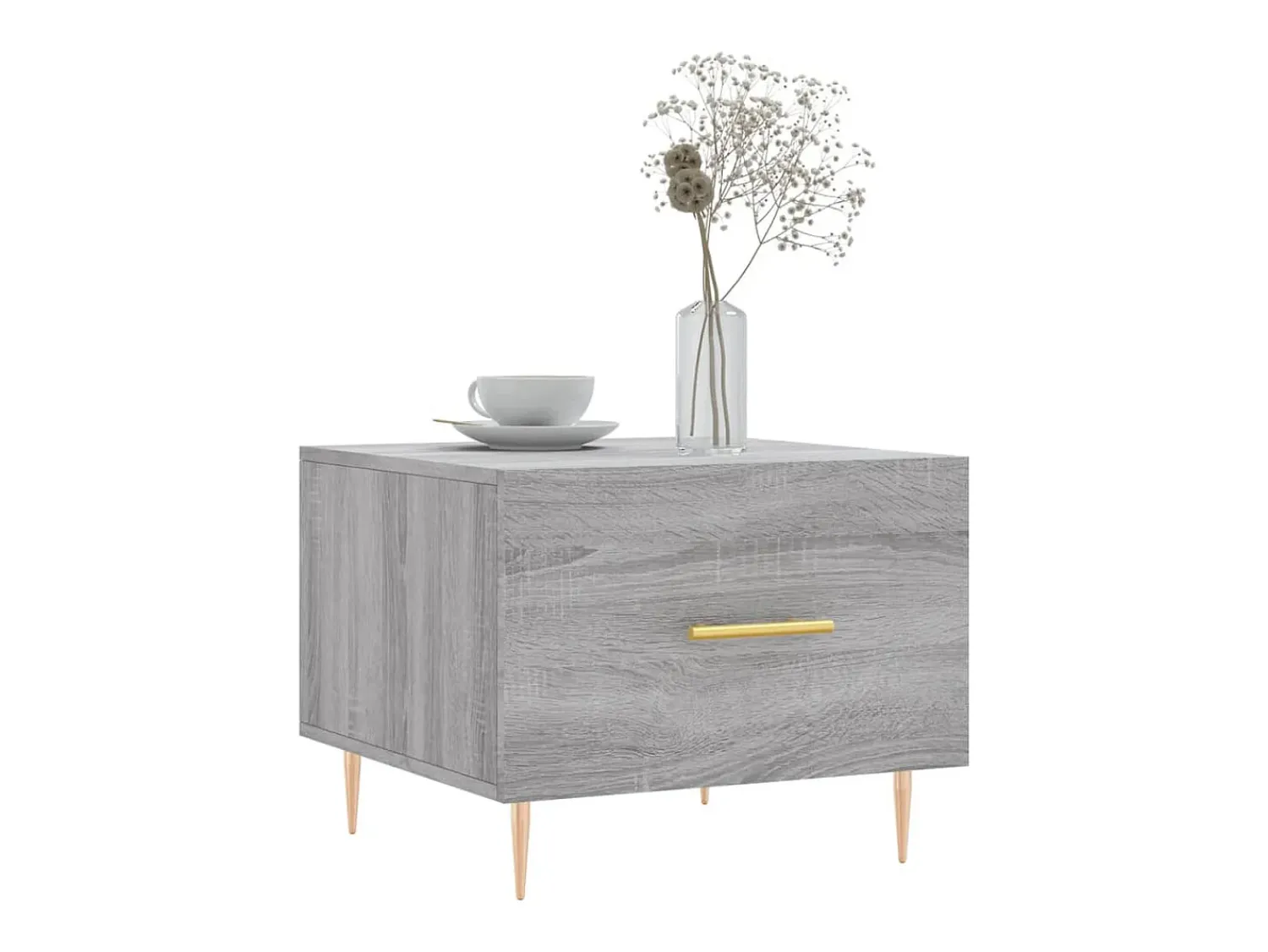 Mesa De Centro| Conjunto de 2 Mesas de Centro | Mesa de apoio | Mesa de café 50x50x40 cm madeira proc. sonoma cinza Cinzento