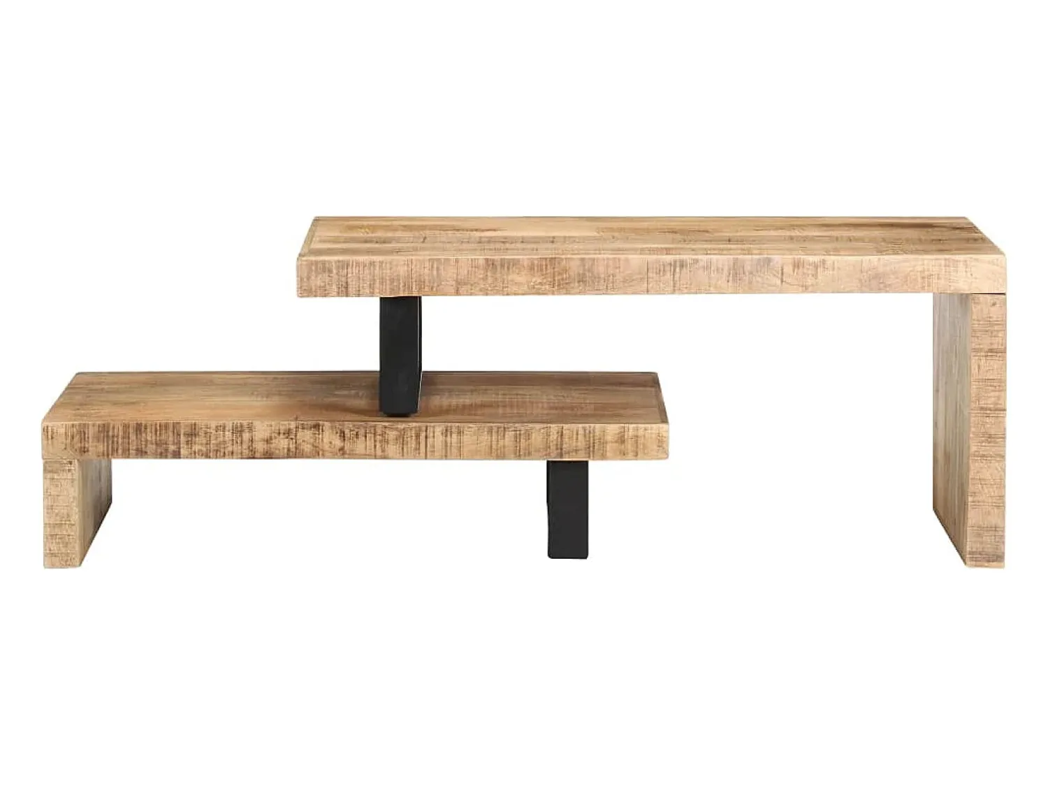 Sale Conjunto de 2 Mesas de Centro | Mesa de apoio madeira de mangueira maciça Castanho