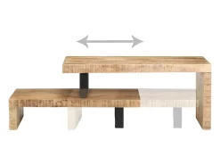 Sale Conjunto de 2 Mesas de Centro | Mesa de apoio madeira de mangueira maciça Castanho