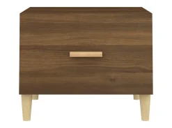 Mesa De Centro* Conjunto de 2 Mesas de Centro | Mesa de apoio 50x50x40 cm madeira proc. carvalho Castanho