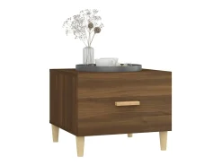 Mesa De Centro* Conjunto de 2 Mesas de Centro | Mesa de apoio 50x50x40 cm madeira proc. carvalho Castanho