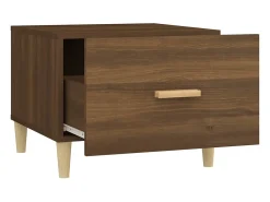 Mesa De Centro* Conjunto de 2 Mesas de Centro | Mesa de apoio 50x50x40 cm madeira proc. carvalho Castanho