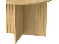 Mesa De Centro*ModernLuxe Conjunto de 2 mesas de centro - tampo redondo - aspecto madeira - MDF + painéis de partículas - Natural Natural claro