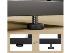 Mesa De Apoio|Hauss Spole Conjunto de 2 mesas laterais dobráveis ​​- Metal preto e madeira rústica castanha Castanho