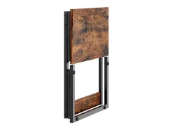 Mesa De Apoio|Hauss Spole Conjunto de 2 mesas laterais dobráveis ​​- Metal preto e madeira rústica castanha Castanho