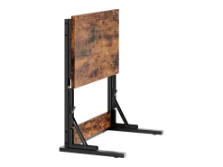Mesa De Apoio|Hauss Spole Conjunto de 2 mesas laterais dobráveis ​​- Metal preto e madeira rústica castanha Castanho