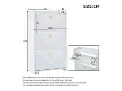 New ModernLuxe Conjunto de 2 móveis para sapatos 140x30x120 cm - 6 portas basculantes - 12 compartimentos de armazenamento - MDF - Branco