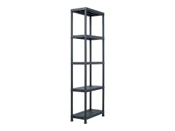Helloshop26 Conjunto de 5 prateleiras de armazenamento capacidade de 125 kg 60 x 30 x 180 cm plástico 02_0000673^ Prateleira