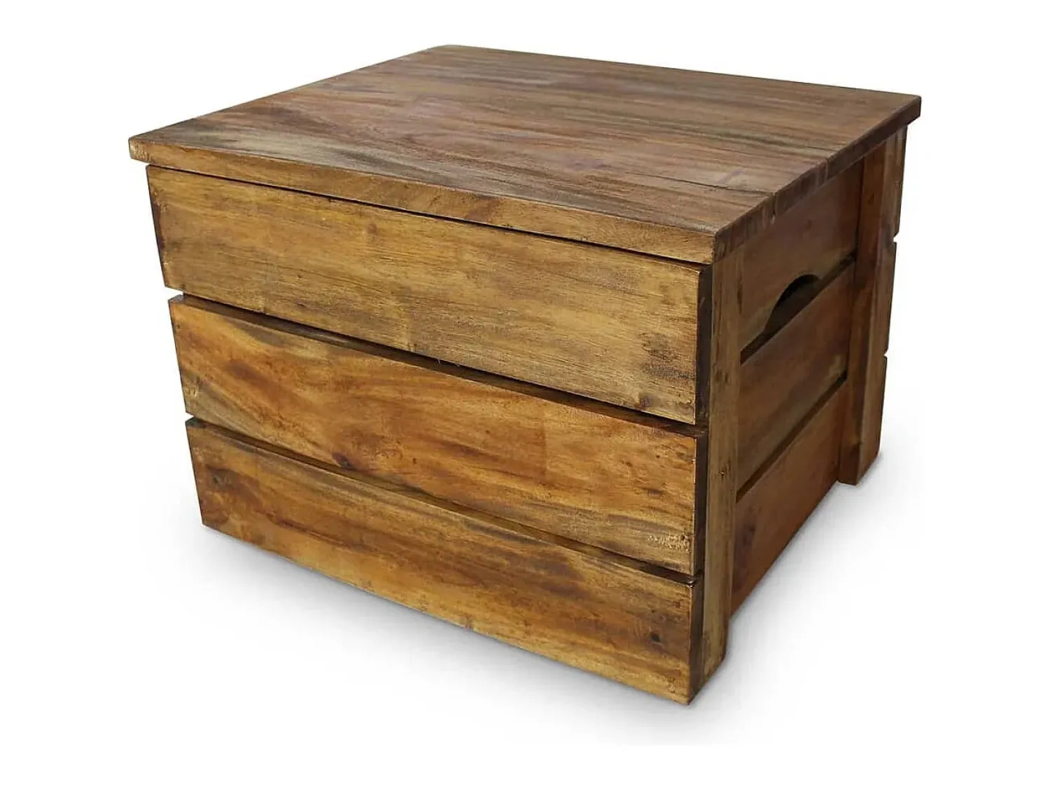 Acessórios De Arrumação| Conjunto de caixas de arrumação 2 pcs madeira reciclada maciça PT827944 Castanho