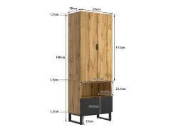 Conjunto de guarda-roupa com sapateira e almofadas, acessórios pendurados na frente, gavetas e prateleiras reguláveis Preto^ Móvel De Entrada