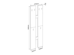 Clearance VCM Conjunto de guarda-roupa de madeira | Móveis de piso | Dimensões por painel: A. 140 x L. 57 x P. 2 cm | ja Paneel 4 Haken - Salia M (Antracite) Multicor